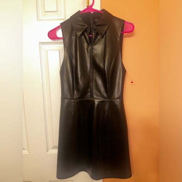Alice and Olivia Ellis Zip-Front Vegan Leather Minidress - Picture 7 of 15